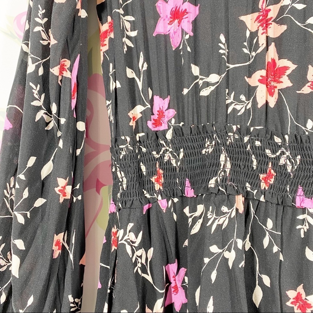 NEW Free People Lighten Up Floral Black Combo Mini Dress XS - Picture 12 of 16